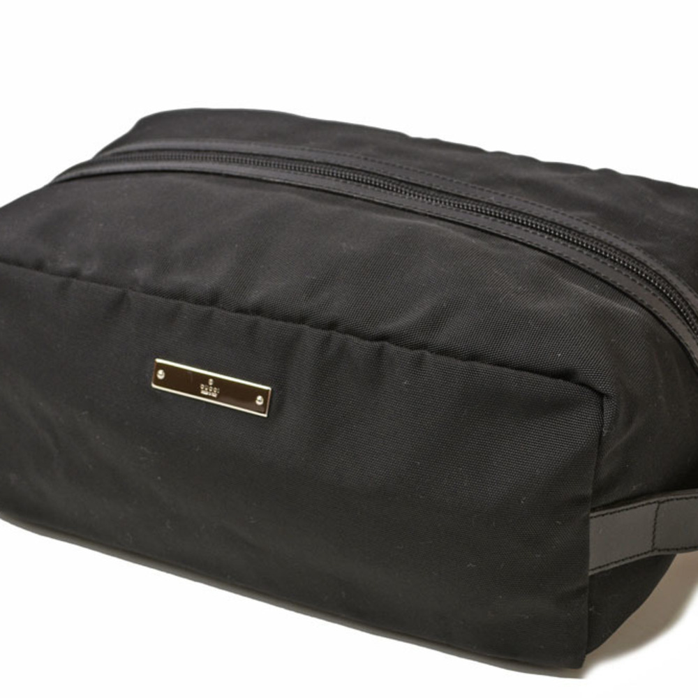 Gucci Travel Pouch Clutch Bag, GUCCI Nylon Canvas, Black